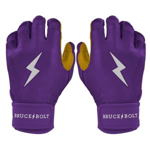 BRUCE BOLT Premium Pro Cabretta Leather Purple Batting Gloves